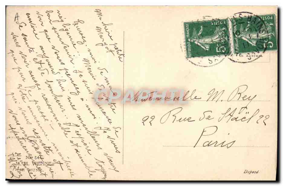 CPA Fantaisie Bonne annee Biches  — Verso