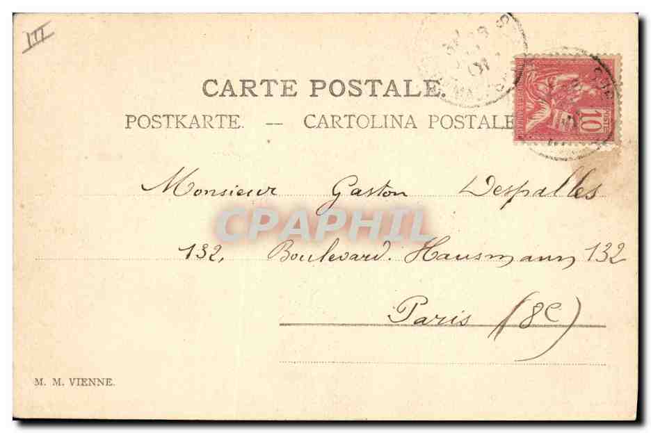 Femmes en tenue algérienne — scène de jardin — éditeur M. M. Vienne — Verso