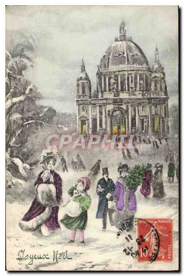 Scène de Noël à la cathédrale — éditeur non visible, n° de série non lisible