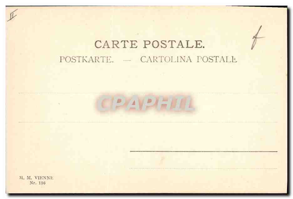 Petite fille avec mouton — scène pastorale — M. M. Vienne, n° 136 — Rückseite