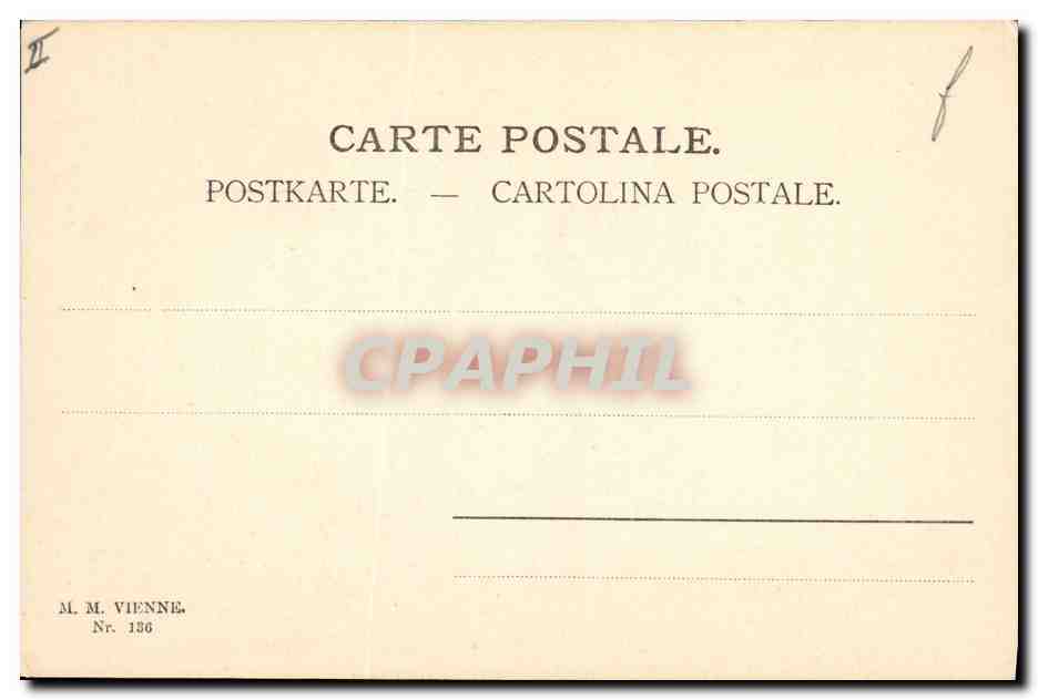 Deux fillettes avec des moutons — scène pastorale — M. M. Vienne, N° 136 — Verso