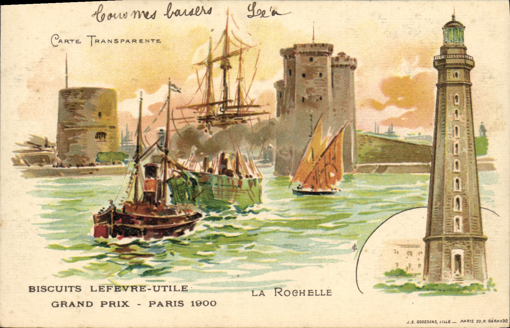 La Rochelle — Port avec phare et bateaux — J.B. GOOSSSENS, LILLE