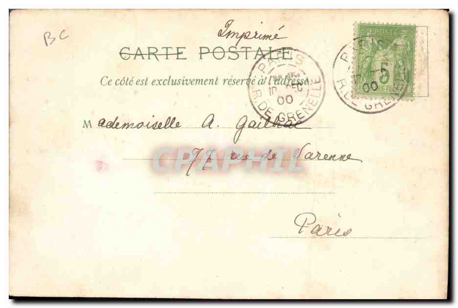 CPA Carte transparente Paris Exposition Universelle 1900 Vue generale Tour Eiffel — Rückseite