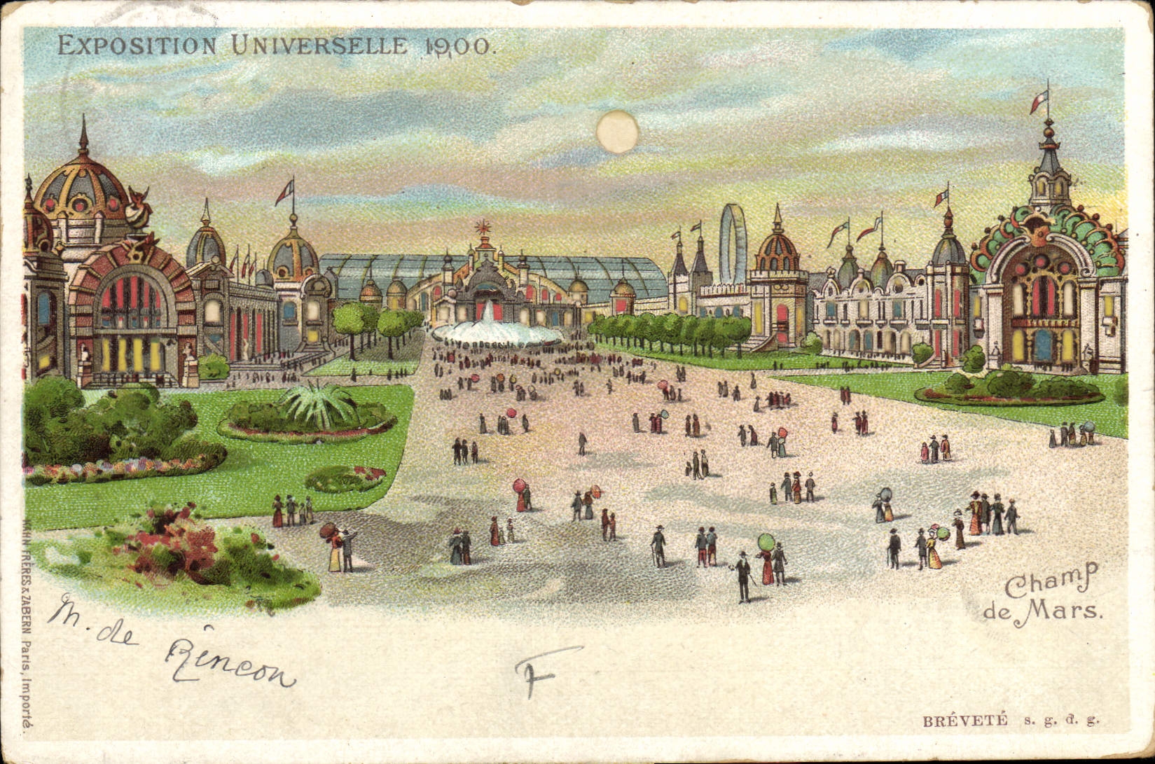 CPA Carte transparente Paris Exposition Universelle 1900 Champ de Mars