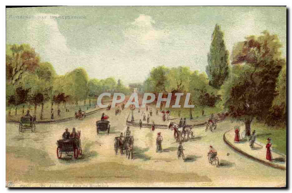 CPA Carte transparente Paris Avenue du Bois de Boulogne