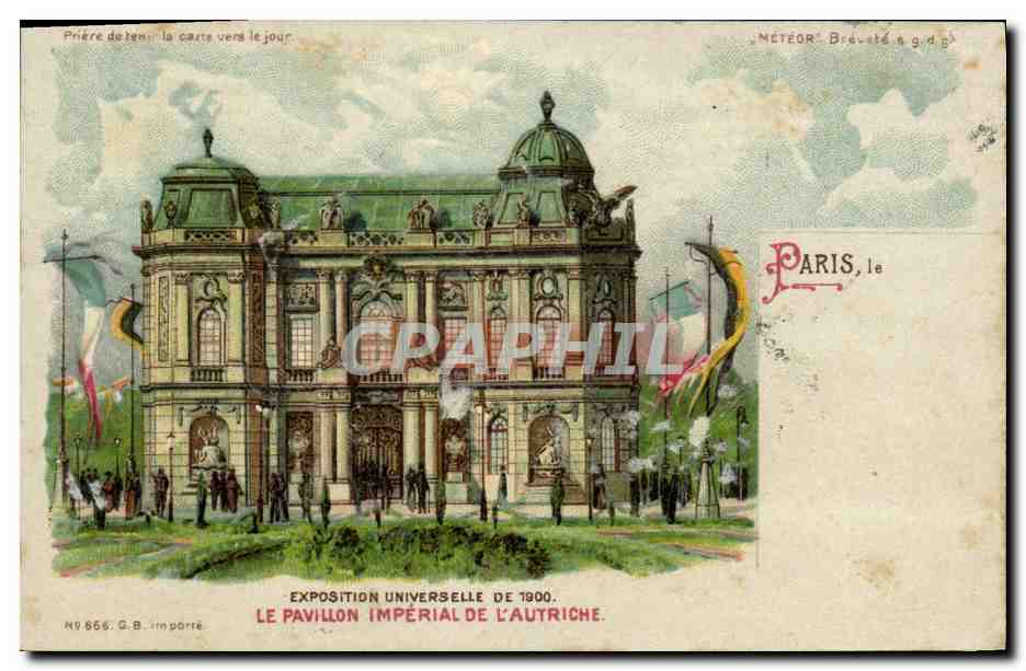 CPA Carte transparente Paris Exposition Universelle 1900 Pavillon de l'Autriche