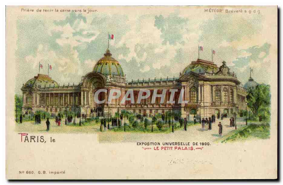 CPA Carte transparente Paris Exposition Universelle 1900 Le Petit Palais