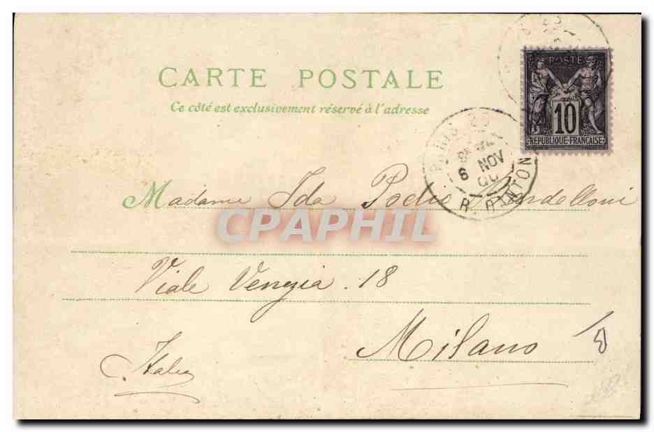 CPA Carte transparente Paris Exposition Universelle 1900 La Place Vendome — Rückseite