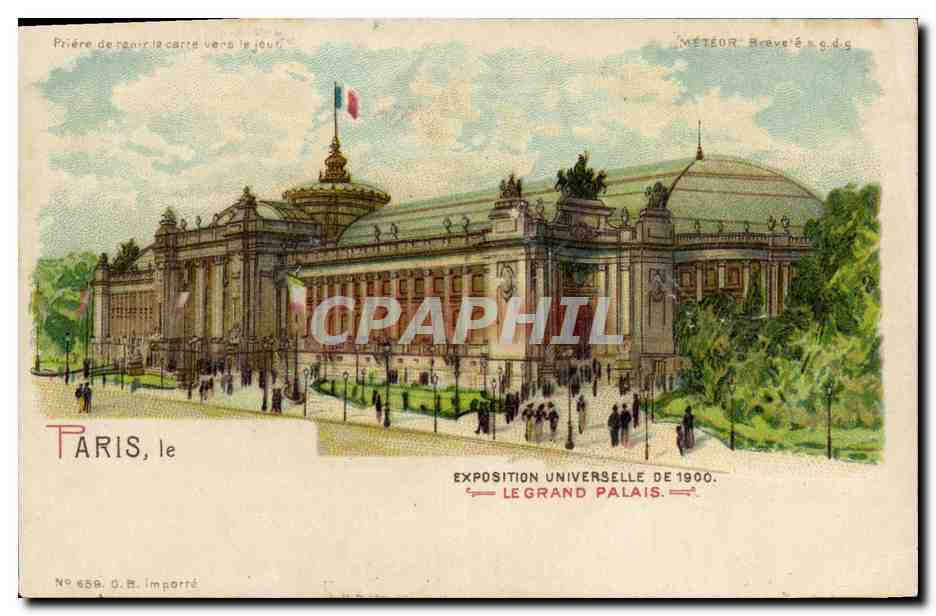 CPA Carte transparente Paris Exposition Universelle 1900 Le Grand Palais