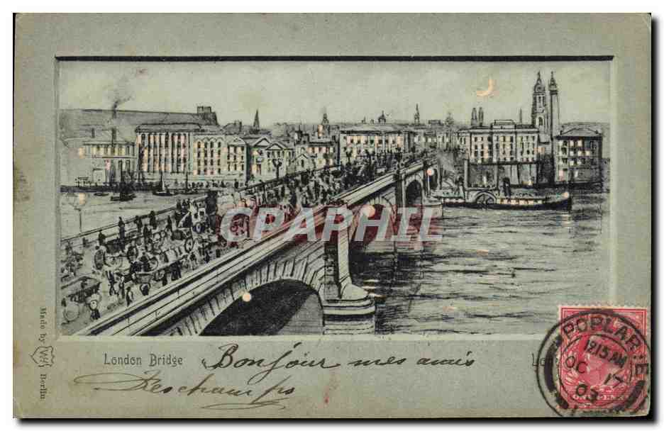 CPA Carte transparente London Bridge Londres