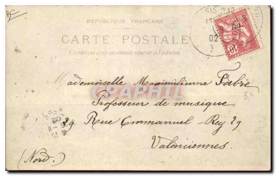 CPA Carte transparente Paris L'Hotel de ville Bateau — Rückseite