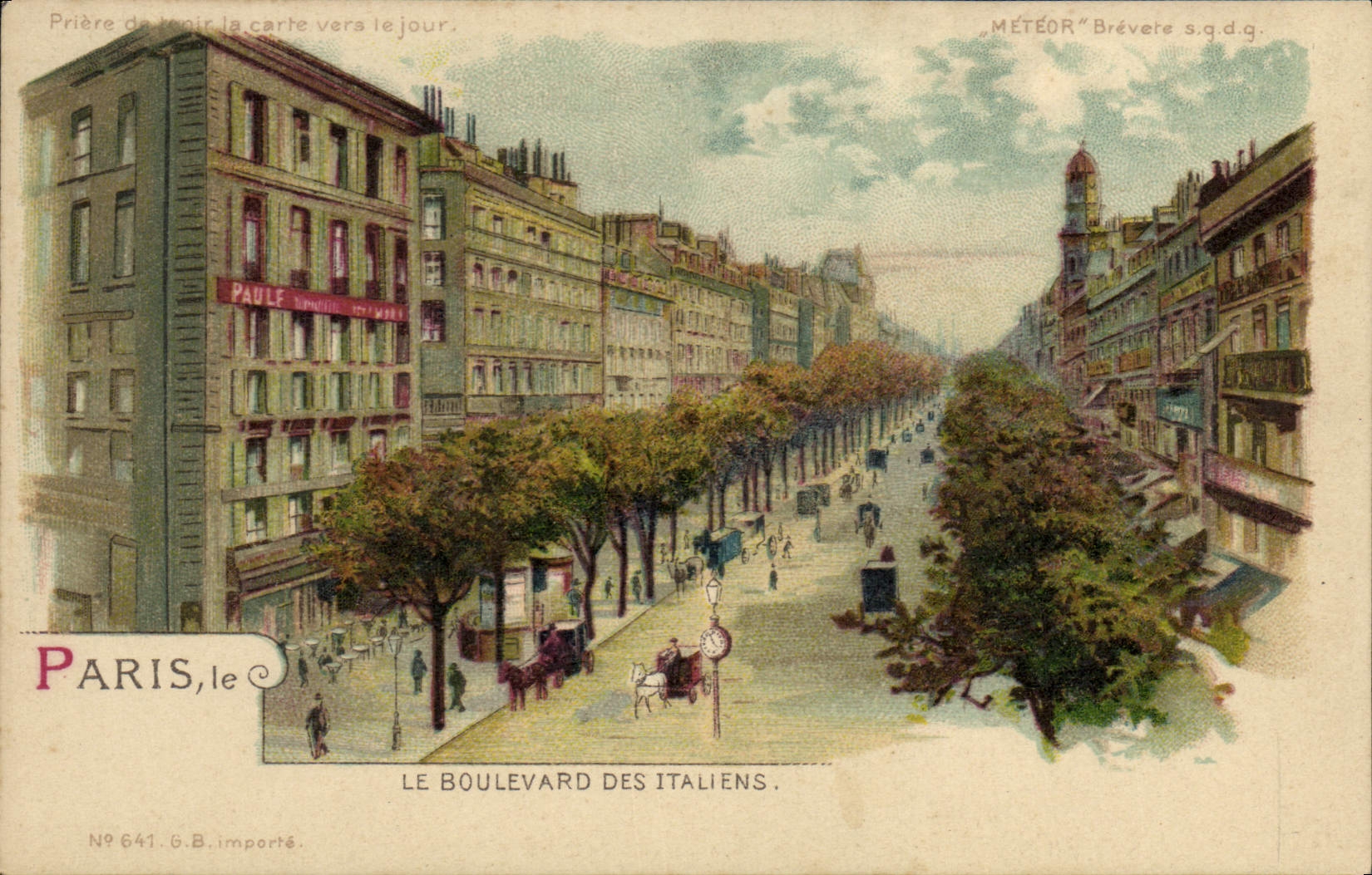 CPA Carte transparente Paris Le Boulevard des Italiens