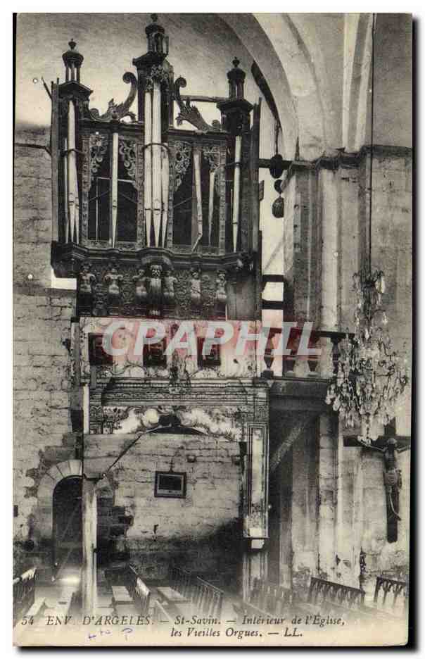 CPA Orgue St Savin Interieur de l'eglise Les vieilles orgues