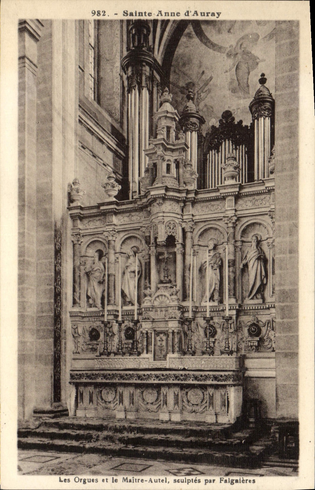 CPA Orgue Sainte Anne d'Auray Les orgues et le maitre autel Falguieres