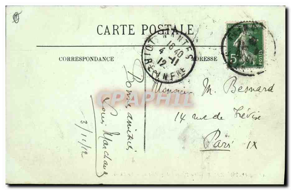 CPA Phare Saint Nazaire La Pointe Villez Martin  — Rückseite