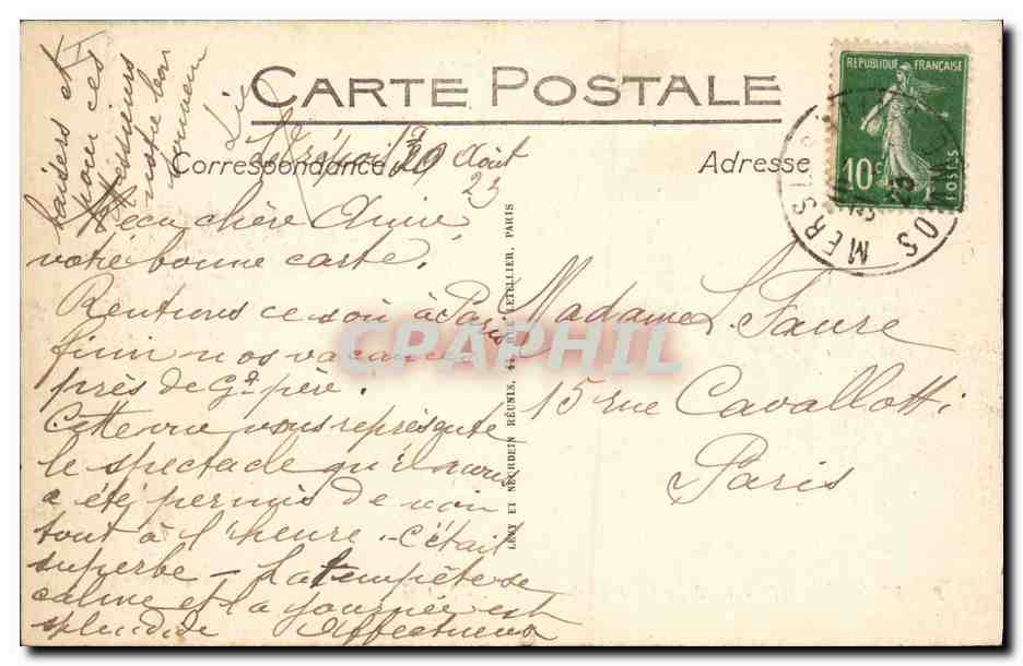 CPA Phare Le Treport La jetee un jour de tempete  — Rückseite