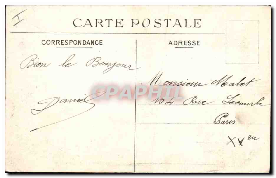 CPA Phare Le Treport La jetee par grande tempete — Rückseite