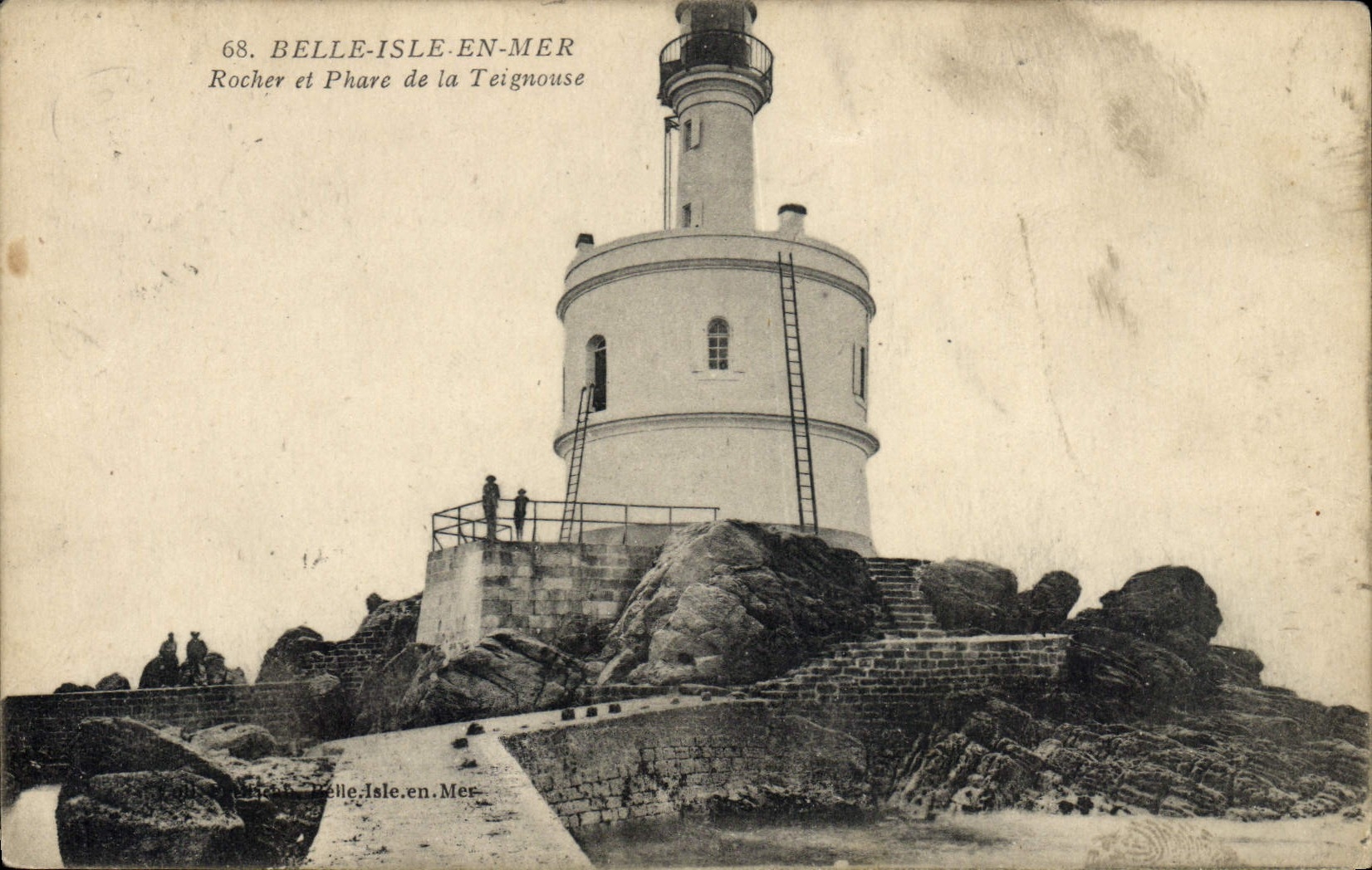 CPA Phare Belle Isle en Mer Rocher et phare de la Teignouse