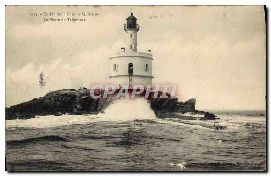 CPA Phare Entree de la baie de Quiberon Le phare de Teignouse