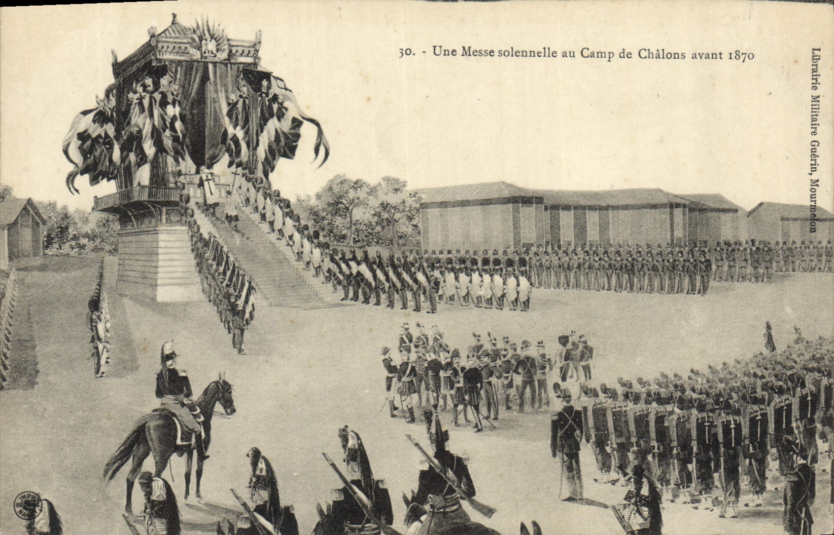 Solemn Mass at the Châlons Camp before 1870 — Military Library Guérin, Mourmelon