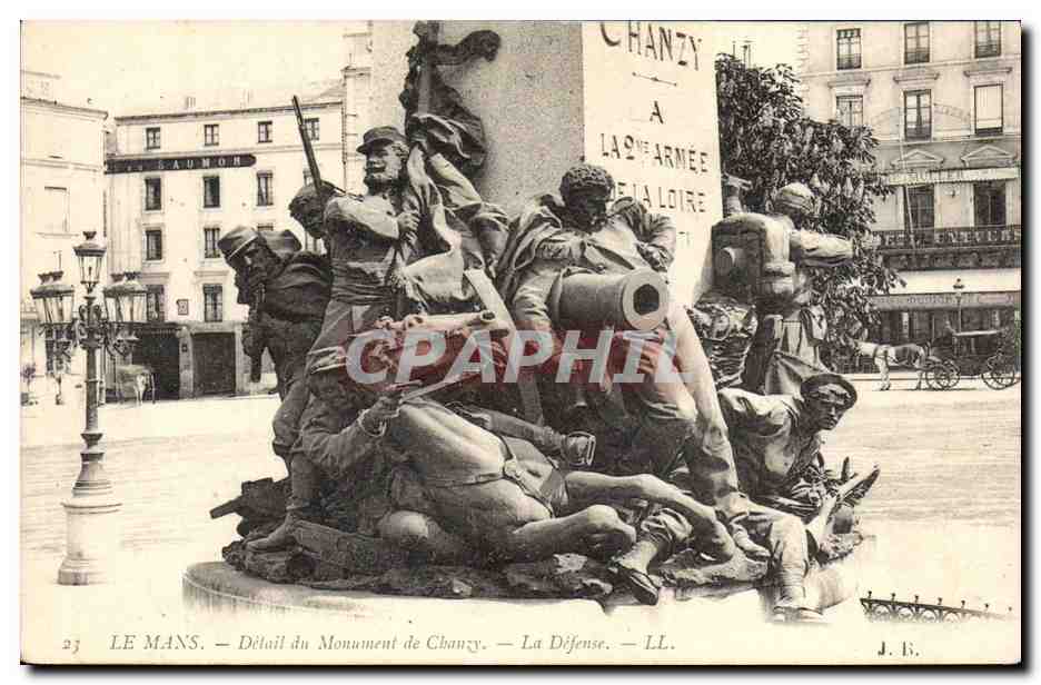 Le Mans — Détail du Monument de Chanzy — La Défense — LL. — J. B.