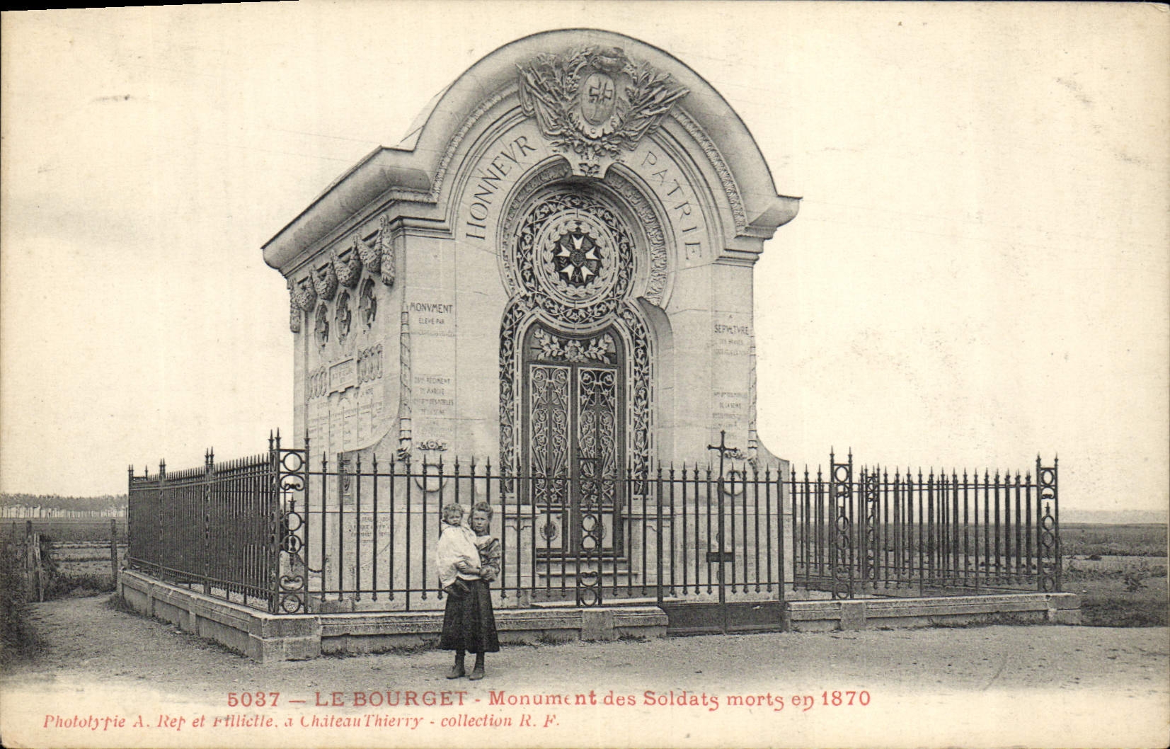 Le Bourget — Monument des Soldats morts en 1870 — Phototypie A. Rep et Pfilicette, à Château-Thierry