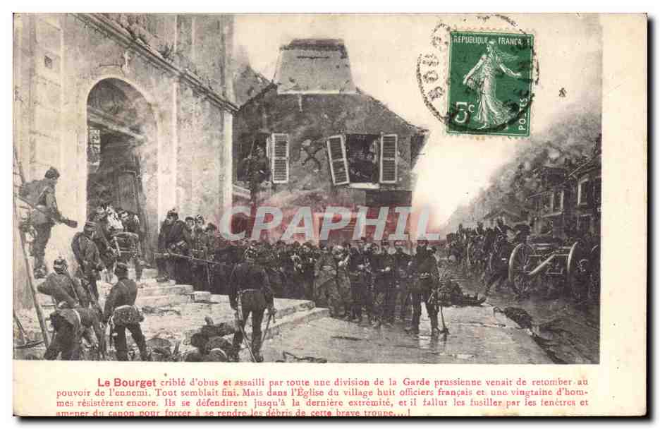 Le Bourget — Bataille de 1870 — Éditeur Simi Bonnure, n° 8 Rue Thionard, Marche (Dép. 06)