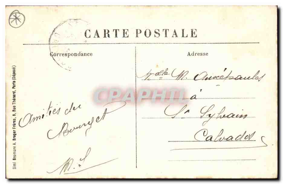 Le Bourget — Bataille de 1870 — Éditeur Simi Bonnure, n° 8 Rue Thionard, Marche (Dép. 06) — Verso