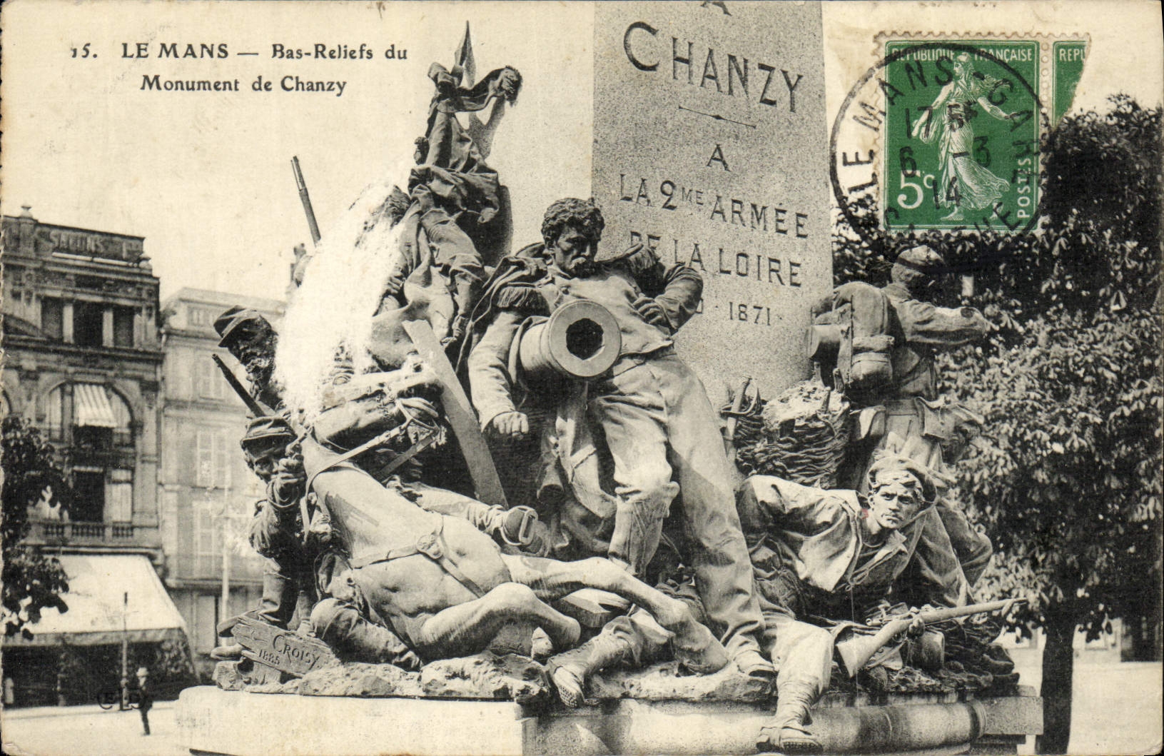 Le Mans — Bas-Reliefs of the Chanzy Monument — publisher Croizy, no. 15