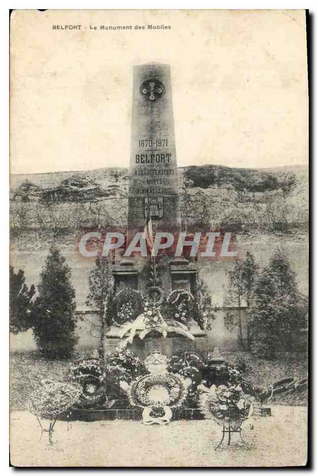 CPA Militaria Guerre de de 1870 Belfort Le monument des mobiles