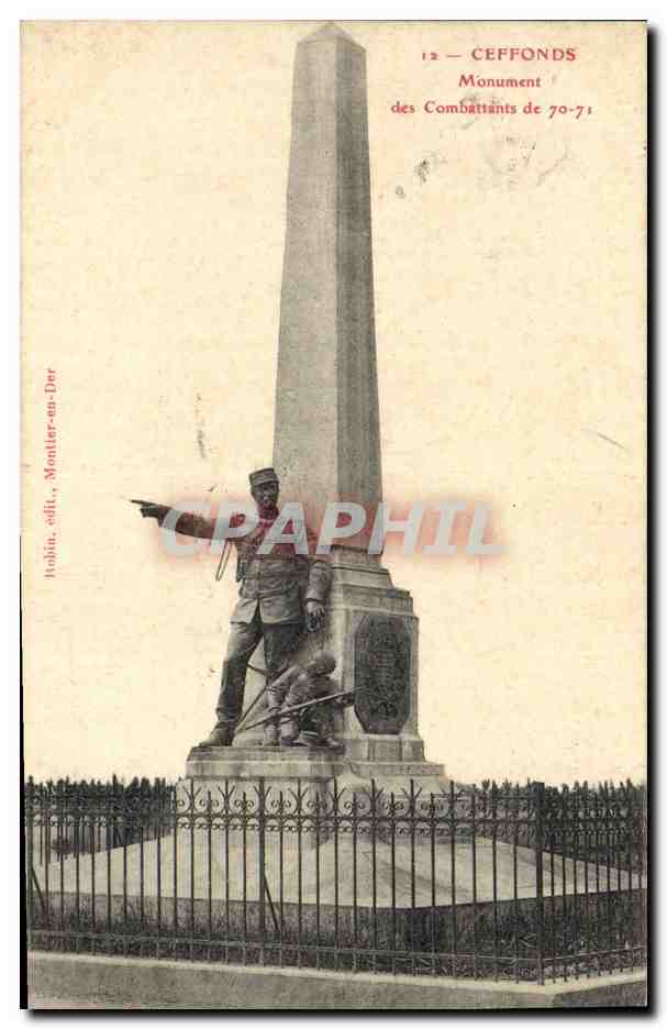 CPA Militaria Guerre de de 1870 Ceffonds Monument des combattants de 70 71