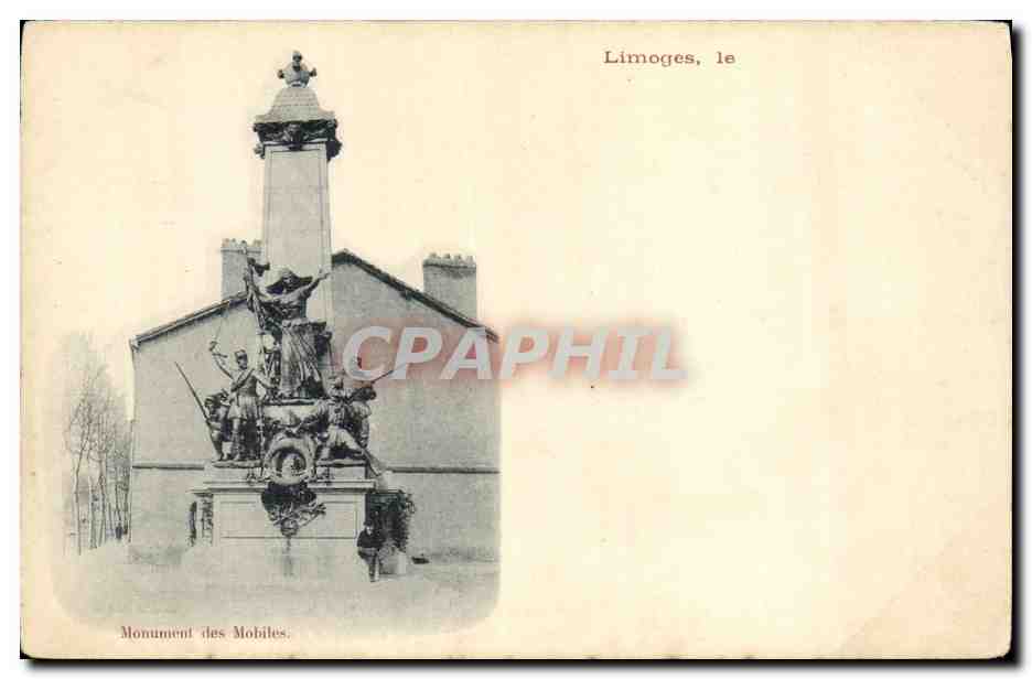 Limoges, le Monument des Mobiles — éditeur CPAPHIL, n° de série non visible