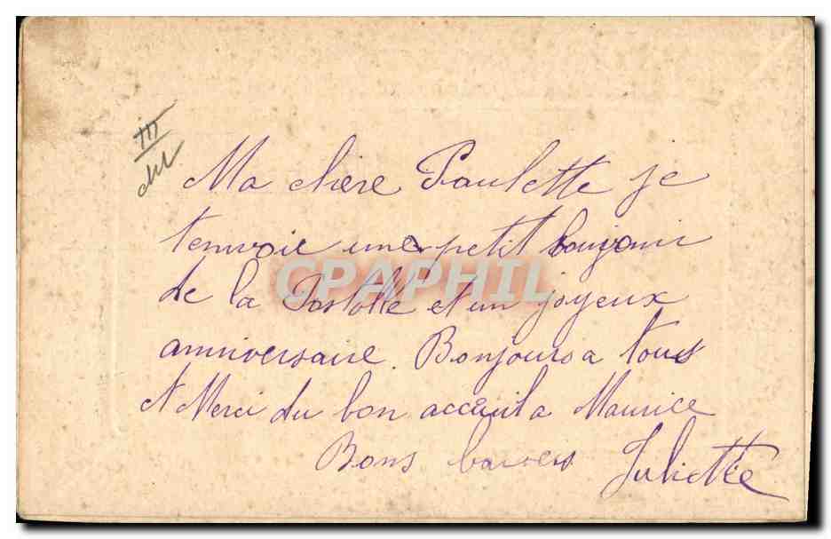 CPA Fantaisie Toilee Bateau — Rückseite