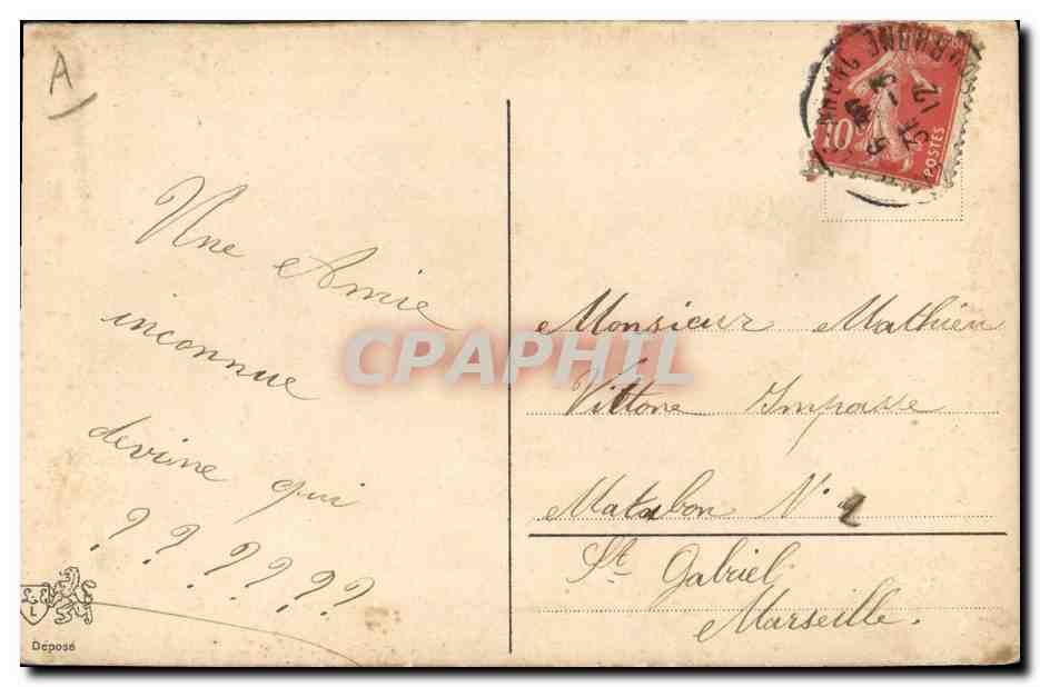 CPA Fantaisie Toilee Poisson — Rückseite