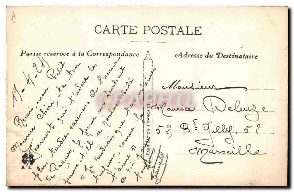 CPA Fantaisie Toilee Cloche Paques — Rückseite