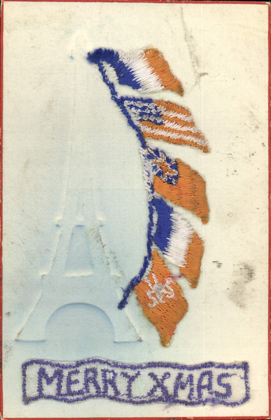 CPA Fantaisie Toilee Drapeaux Tour Eiffel Paris