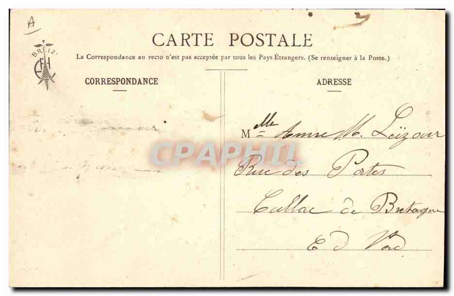 CPA Folklore Surprise par l'orage  — Verso