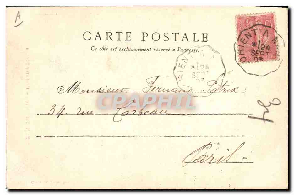 CPA Folklore Sizun Costume breton — Verso
