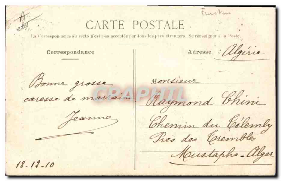 CPA Folklore Une famille de Plougastel Daoulas — Verso