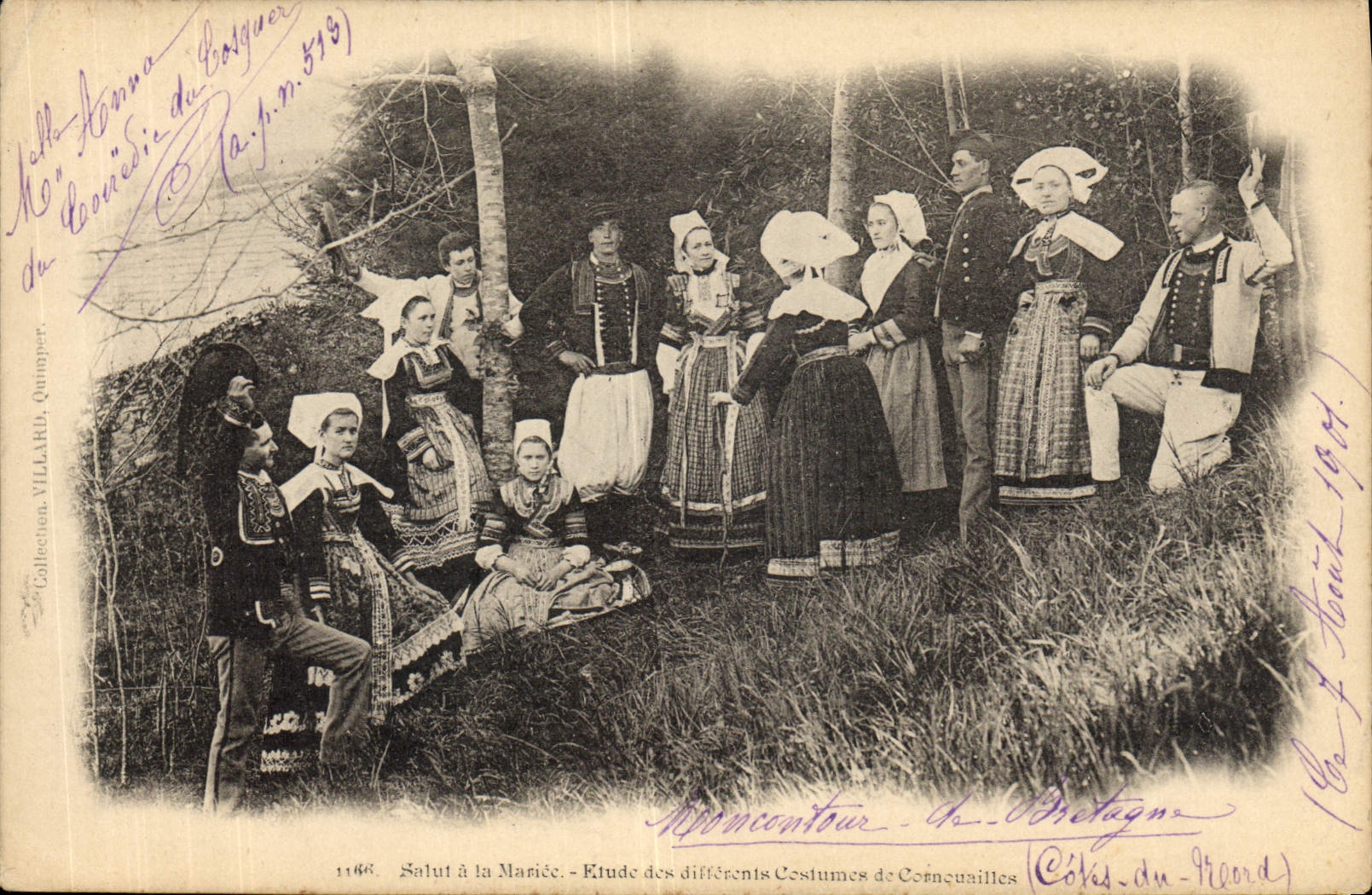 Salut à la Mariée - Étude des différents Costumes de Cornouailles (Côtes-du-Nord) — M. Léonard du Borguer