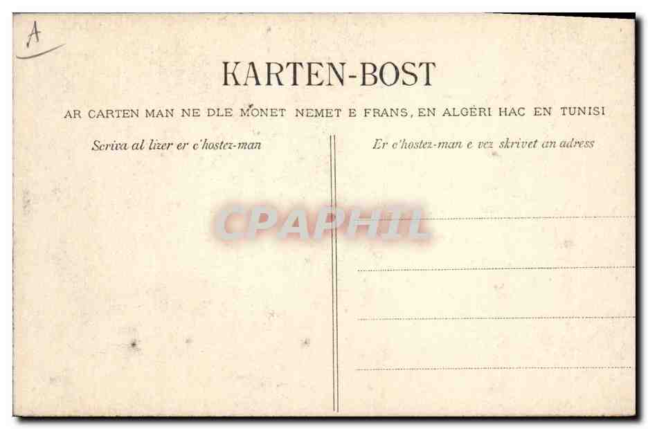 CPA Folklore Jeune fille de Saint Jean du Doigt — Verso