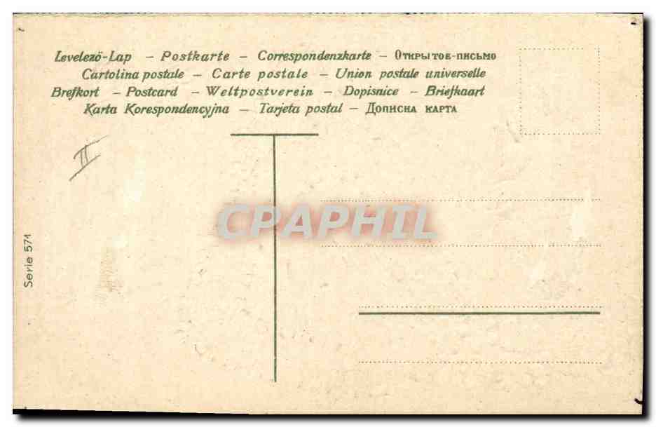 CPA Fantaisie Fleurs Coeur Hirondelle — Verso