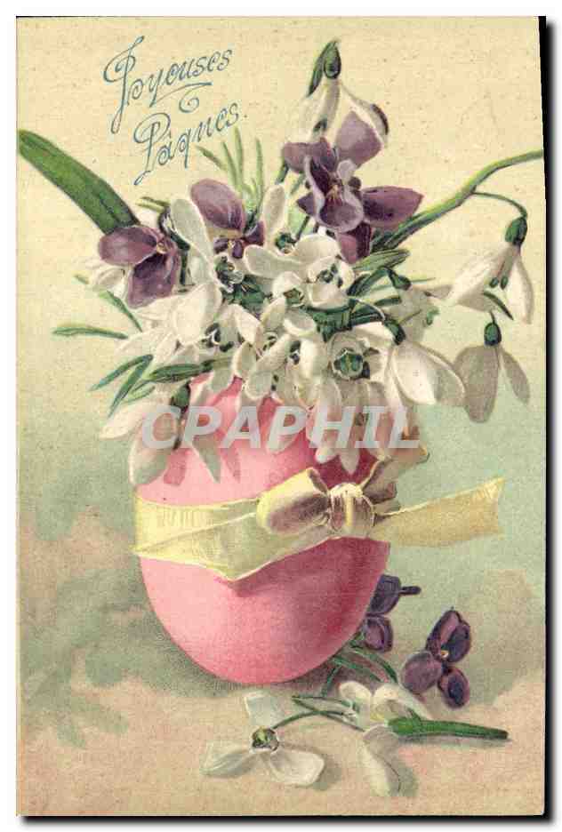 CPA Fantaisie Fleurs Oeuf