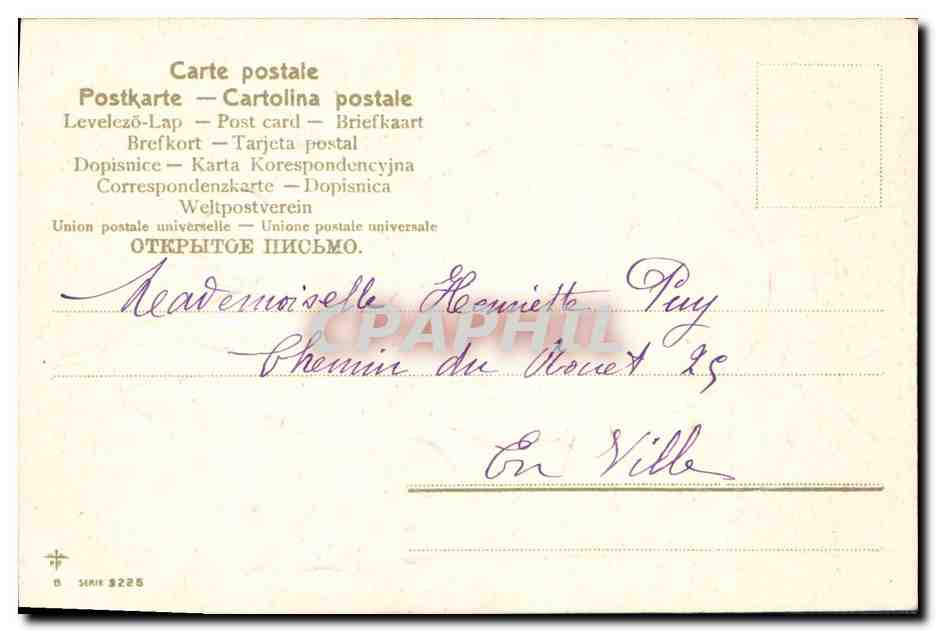 CPA Fantaisie Fleurs Oeuf — Rückseite