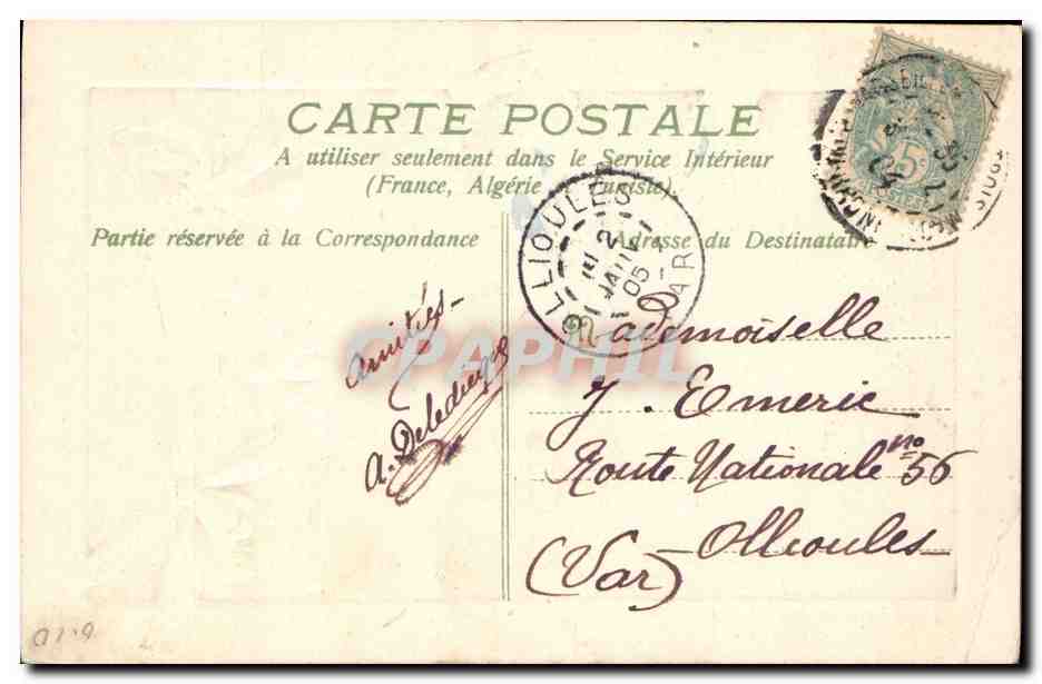 CPA Fantaisie Fleurs  — Rückseite