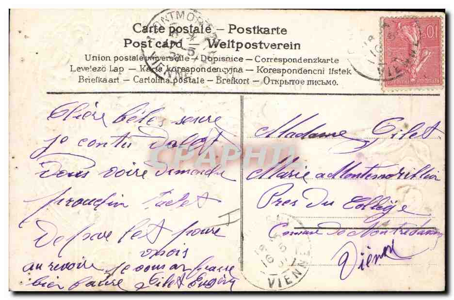 CPA Fantaisie Fleurs  — Rückseite