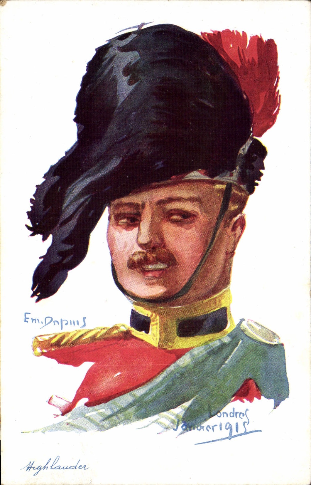 Highlander — soldat en uniforme — Em. Dapius, Londres, janvier 1915