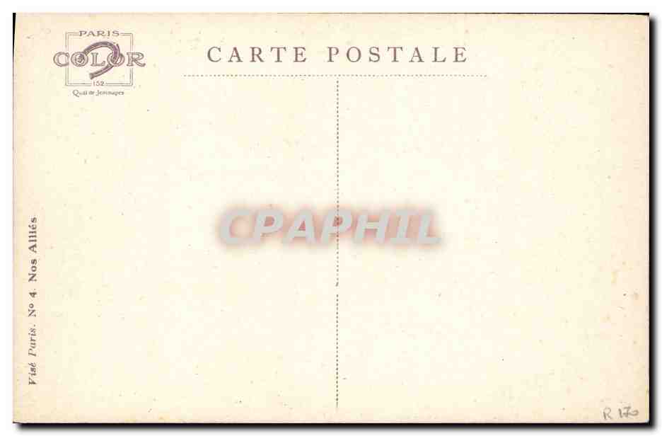 Retrato de un soldado otomano — Colaques — Editor Paris Color, n° 152 — Reverso