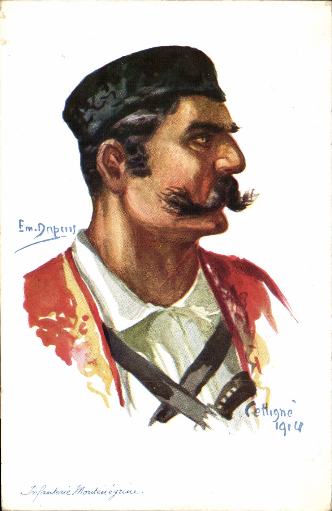 CPA Fantaisie Illustrateur Dupuis Militaria Infanterie Montenegrine Montenegro