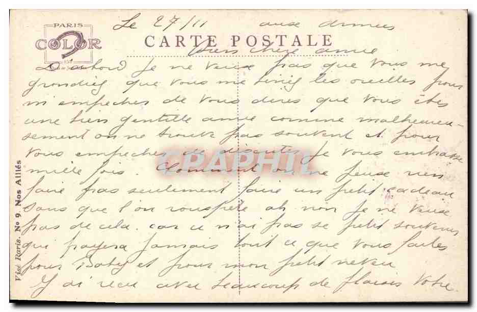 Fanteria inglese — Soldato in uniforme con pipa — disegno di Em Dupuicis, Arras, febbraio 1915 — Verso